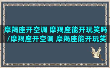 摩羯座开空调 摩羯座能开玩笑吗/摩羯座开空调 摩羯座能开玩笑吗-我的网站